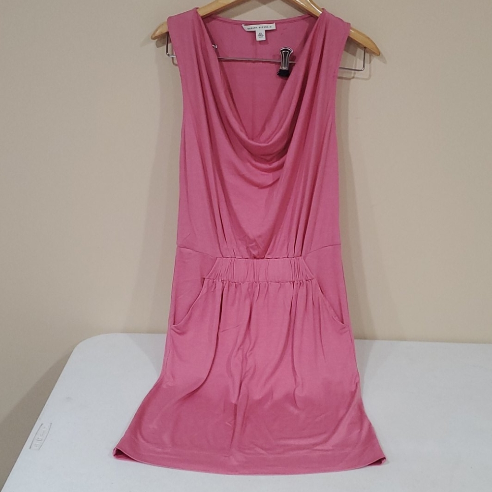 Banana Republic Pink Slouchy Silk Neck Dress